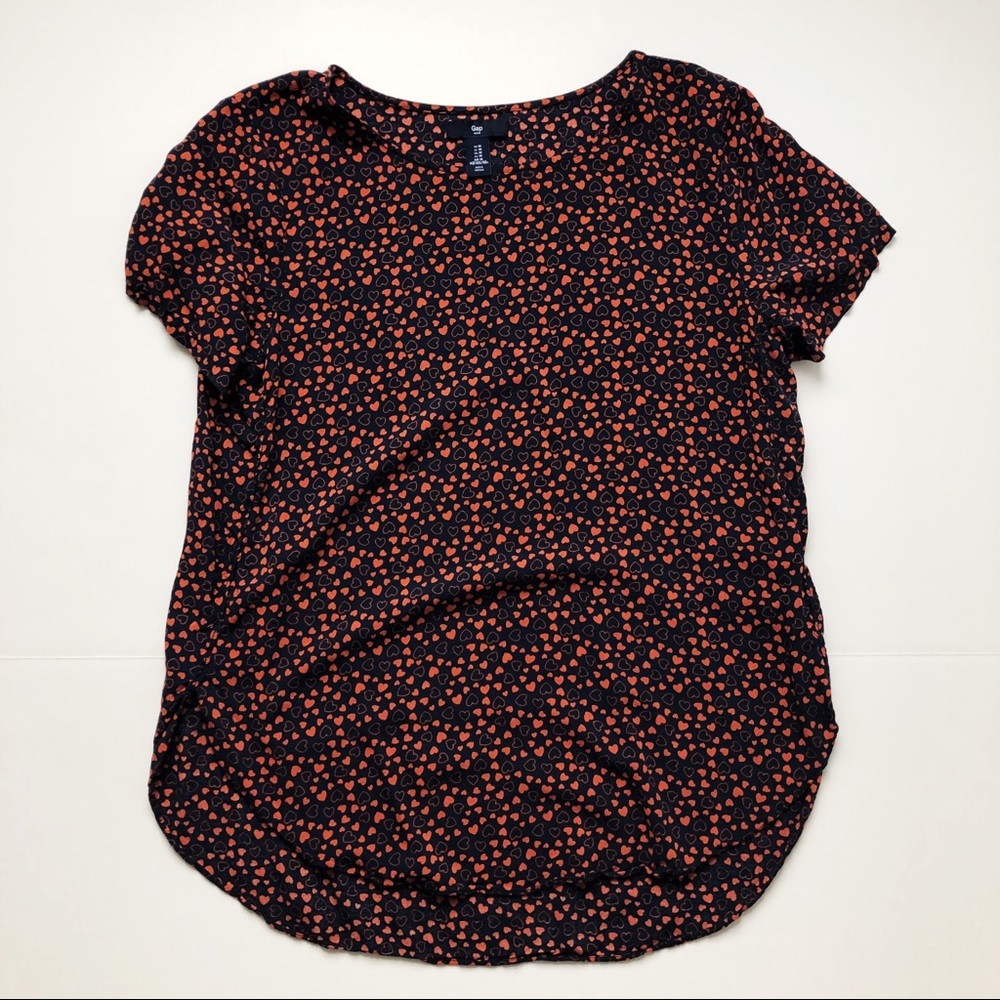 Blue and coral heart patterned shirt from GAP.